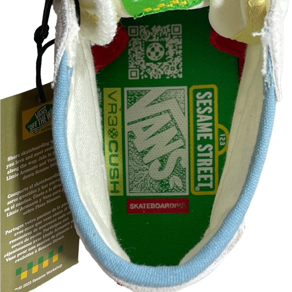 VANS Sk8-Hi High Top White Sneakers SESAME STREET Suede Canvas New Rare - Picture 7 of 16